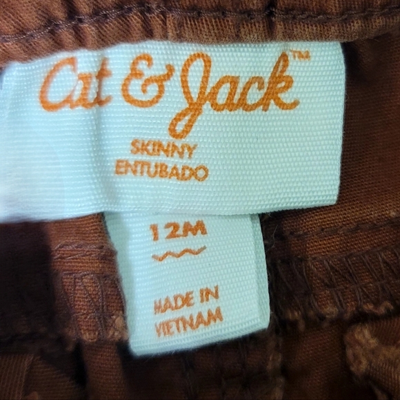 Cat & Jack Baby Boy Burnt Orange Skinny Fit Joggers size 12 months - Picture 8 of 9